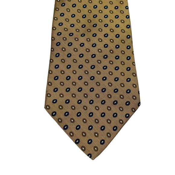 Tommy Hilfiger Tie Men's Beige Geometric 100% Silk 58.5" x 4" USA Y2K - Picture 3 of 7